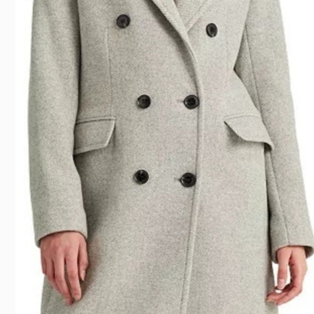 Ralph Lauren Women's Light Gray Pea Coat